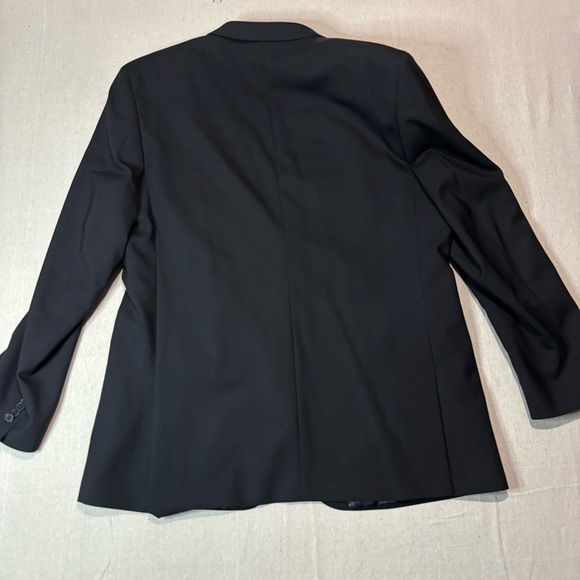 48L Men's Kenneth Cole New York Blazer Onyx Black 100% Wool 2 Button Sport Coat - Picture 2 of 10